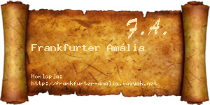 Frankfurter Amália névjegykártya